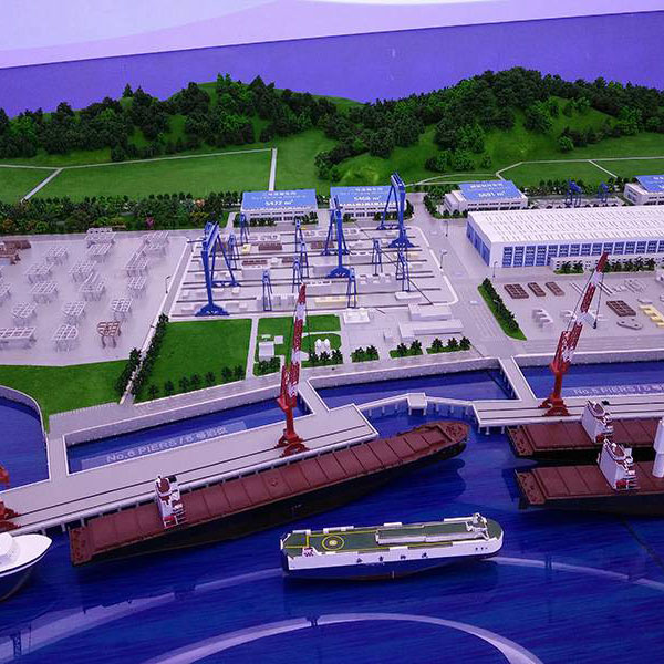 自動化集裝箱板樁碼頭沙盤模型製作案例